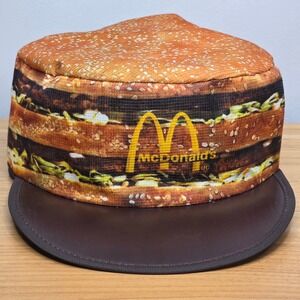 Vintage McDonald's Big Mac Hat Restaurant Employee Promo Cap 1984 USA Made EUC